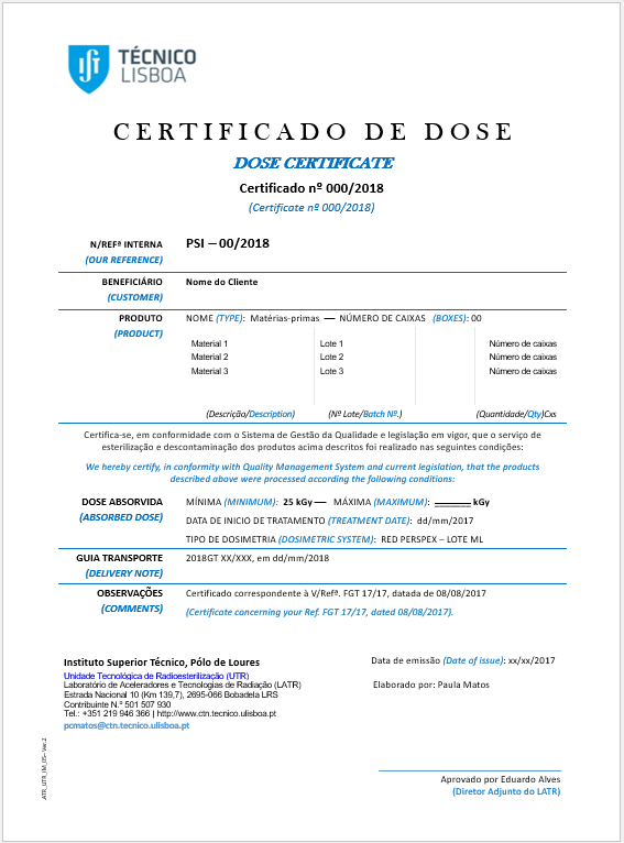 Dose Certificate