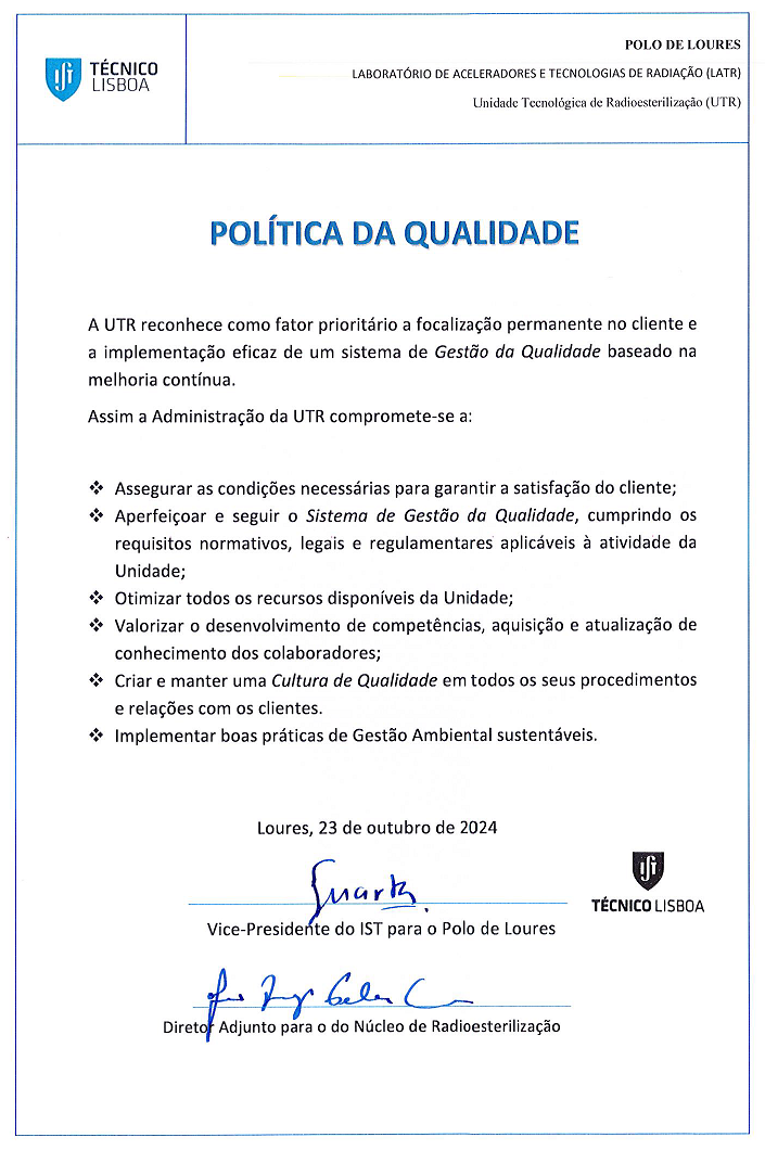 Documento da Política de Qualidade